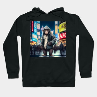 Monkey Walking in Shibuya Tokyo Hoodie